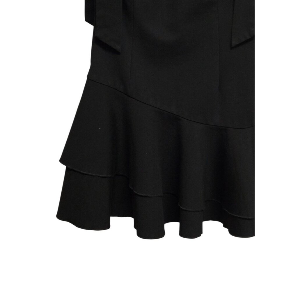 Elliatt Lucky Dress Medium Black Sleeveless Bow Accent Tiered Luxe Ponte Knit - Picture 7 of 11